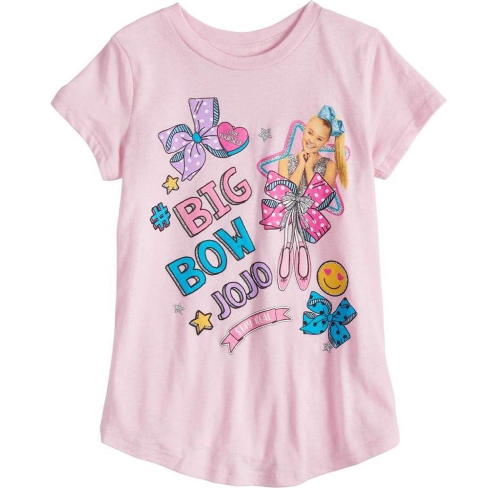 JoJo Siwa Glitter Graphic Short Sleeve Tee Shirt